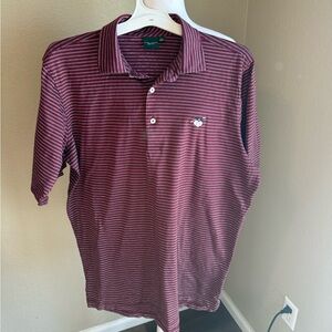 Fairway and Greene signature Striped Maroon Polo Shirt